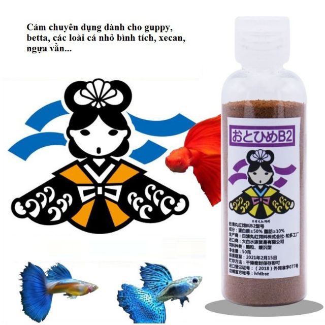 Cám Nhật B2 Chuyên dụng cho cá Guppy,bảy màu và cá cảnh nhỏ hủ 50-10G