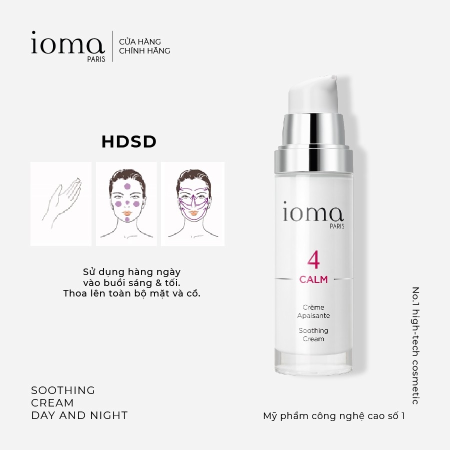 Kem dưỡng cho da nhạy cảm Ioma Paris Soothing Cream Day and Night - 30ML