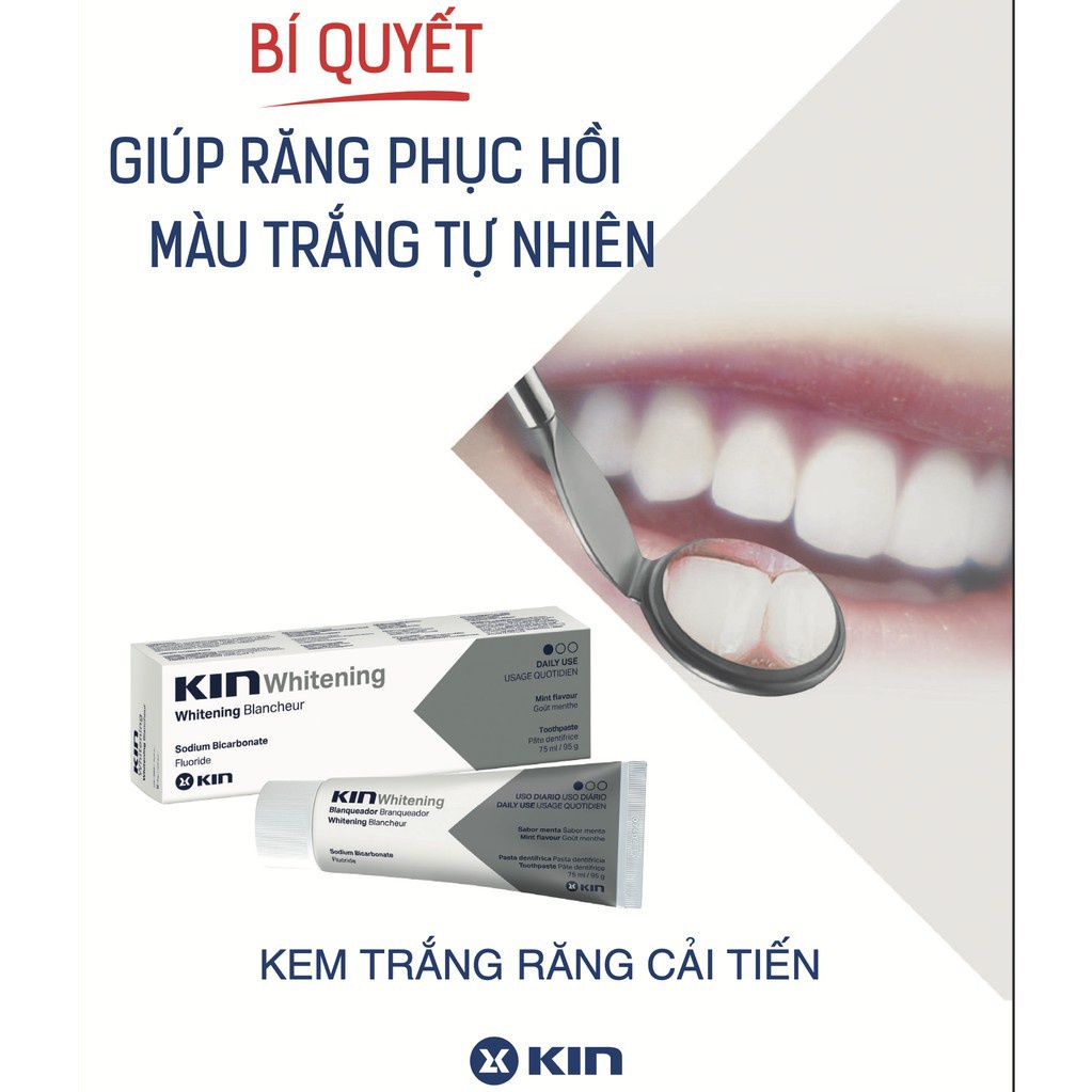 Kem đánh răng làm trắng răng Kin Whitening 75ml