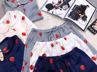 Bộ pijama đùi dâu tây
