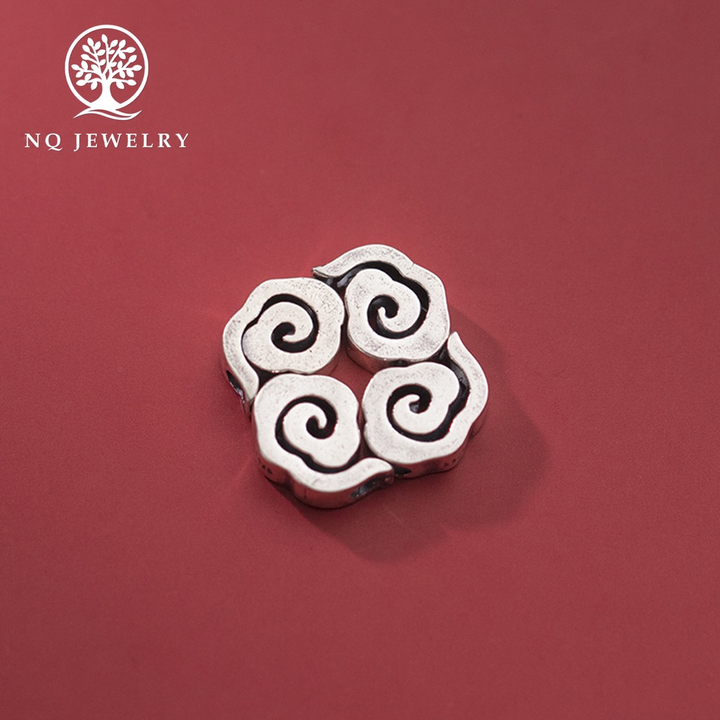 Charm bạc đám mây cân đẩu vân xỏ ngang - NQ Jewelry
