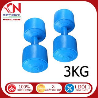 Bộ 2 Tạ tay 3kg nhựa cao cấp tập gym tập thể dục