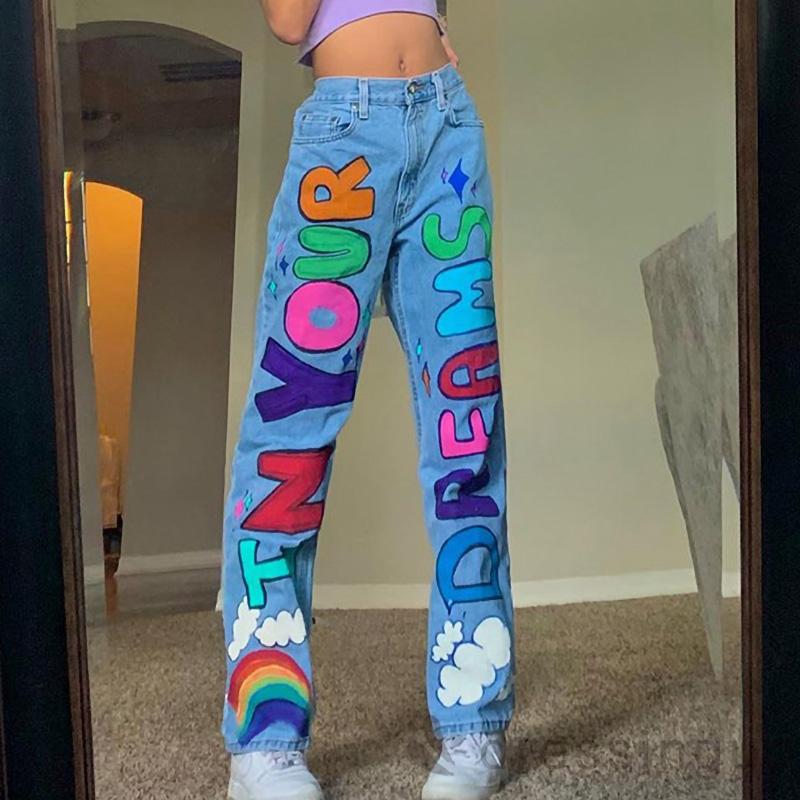 Quần Jeans Dài Ống Rộng Thời Trang Cho Nữ