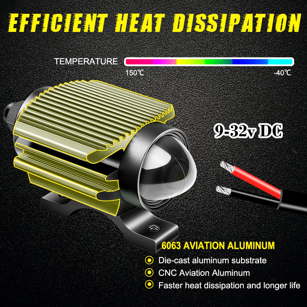 Đèn Pha Led 2inch 12D 6000K 3500K DRL Cho Xe Hơi/Xe Máy/Xe Tải SUV 12V 24V