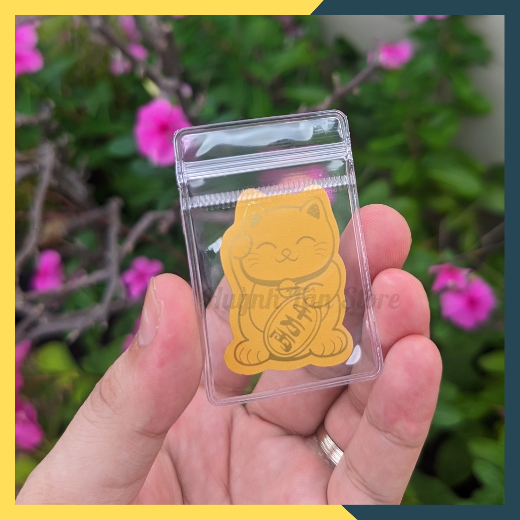 Miếng dán Mèo Thần Tài vẫy tay, mạ vàng, trang trí ốp lưng điện thoại ý nghĩa chiêu tài, hút lộc,may mắn,bình an giá rẻ