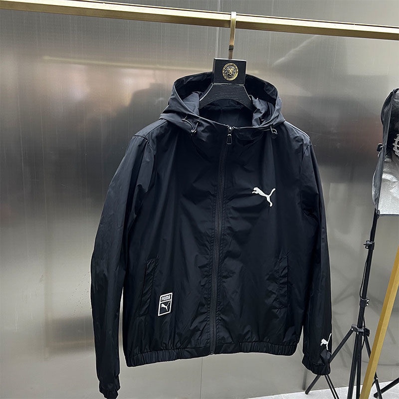 Áo Khoác Puma 100% Chính Hãng Có Khóa Kéo Có Nón Thêu Họa Tiết Đơn Giản Thời Trang Châu Âu Cho Nam