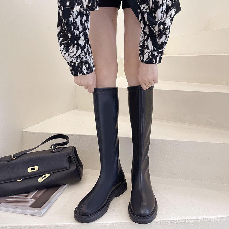 Giày bốt cổ cao đế dày mũi tròn thời trang xuân thu 2021 cho nữ | BigBuy360 - bigbuy360.vn