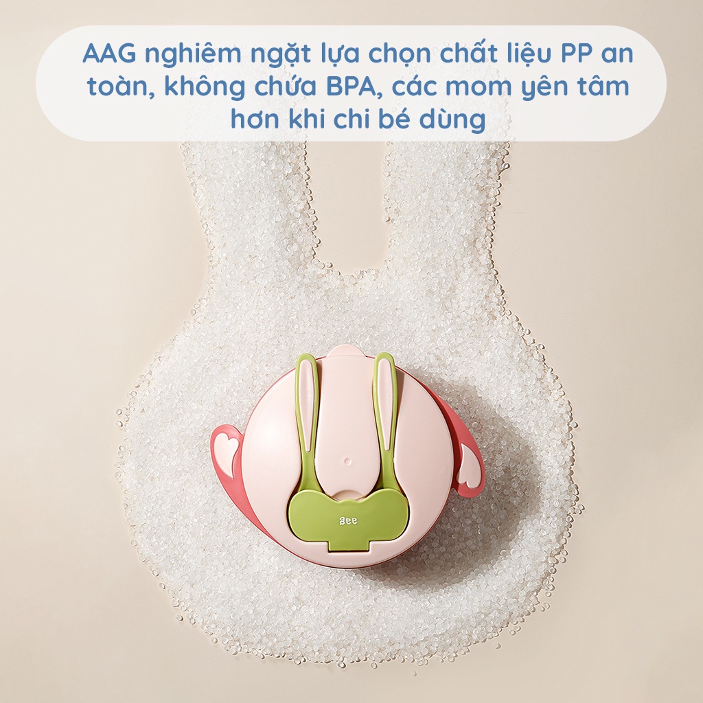 Bát ăn dặm cho bé AAG2201002 bộ bát thìa ăn dặm có đế chống đổ an toàn tiện lợi cho bé