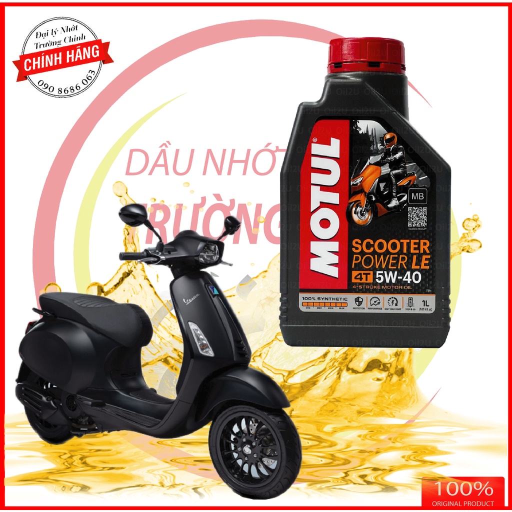 Combo nhớt Motul Scooter Power le 5W40 + Hộp số Motul 120ML