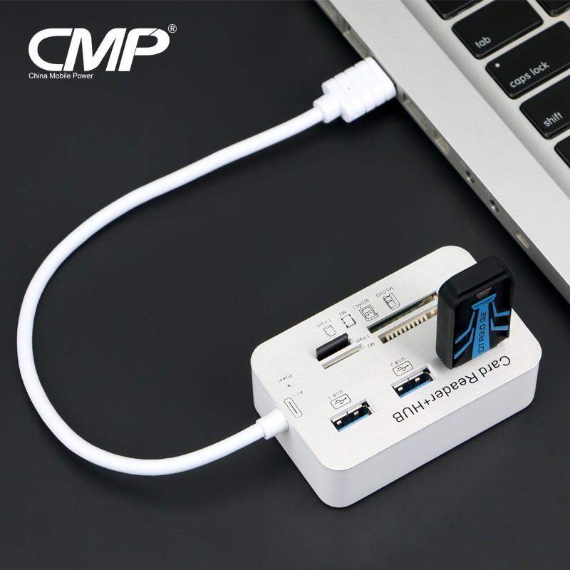 Type C Ra 3 Cổng Usb + 4 Cổng Đọc Thẻ - Hub Usb + Card Reader All In One