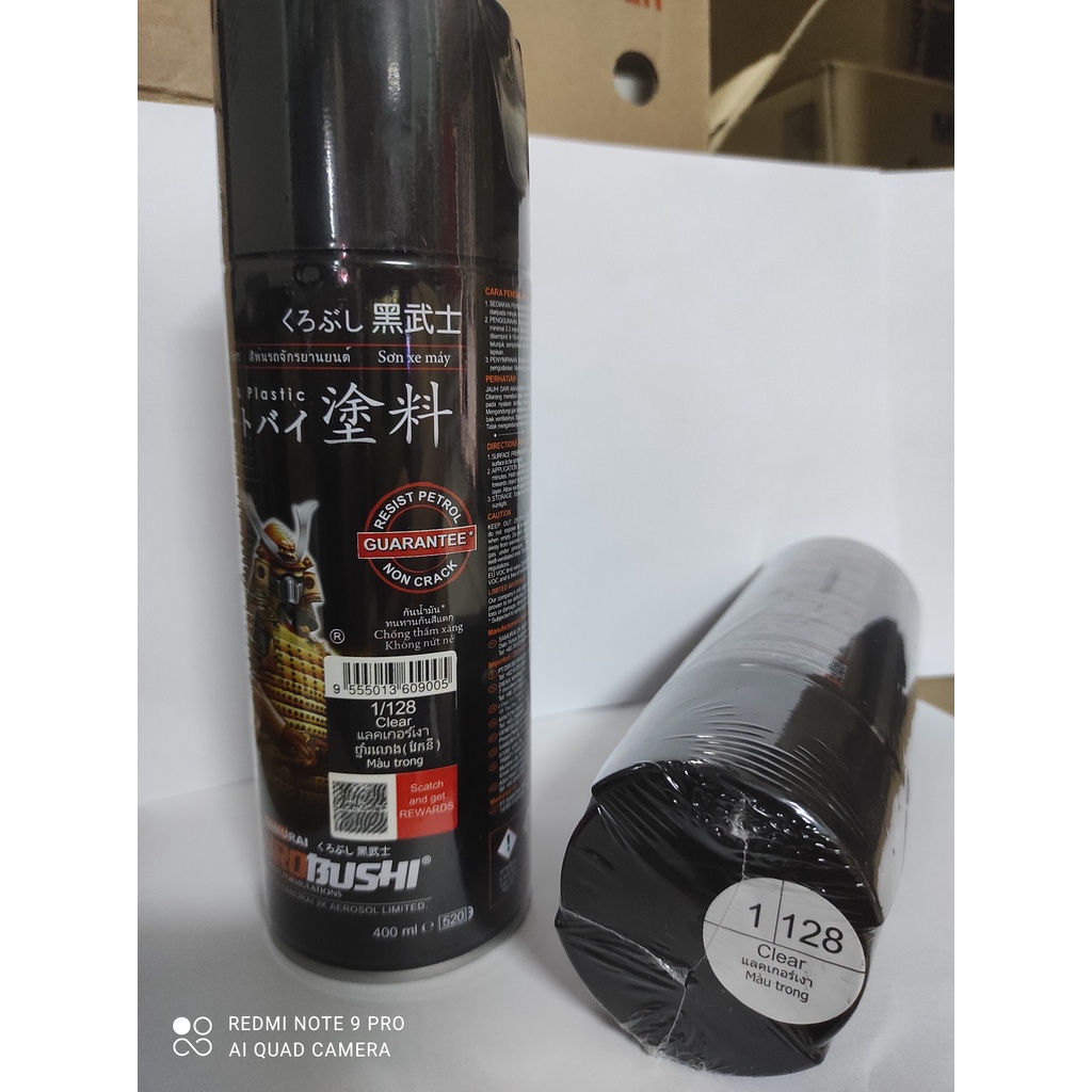 SƠN SAMURAI CHAI PHỦ KEO BÓNG TRONG SUỐT MÃ MÀU 1/128 TẠO BÓNG VÀ BẢO VỆ MÀU SƠN