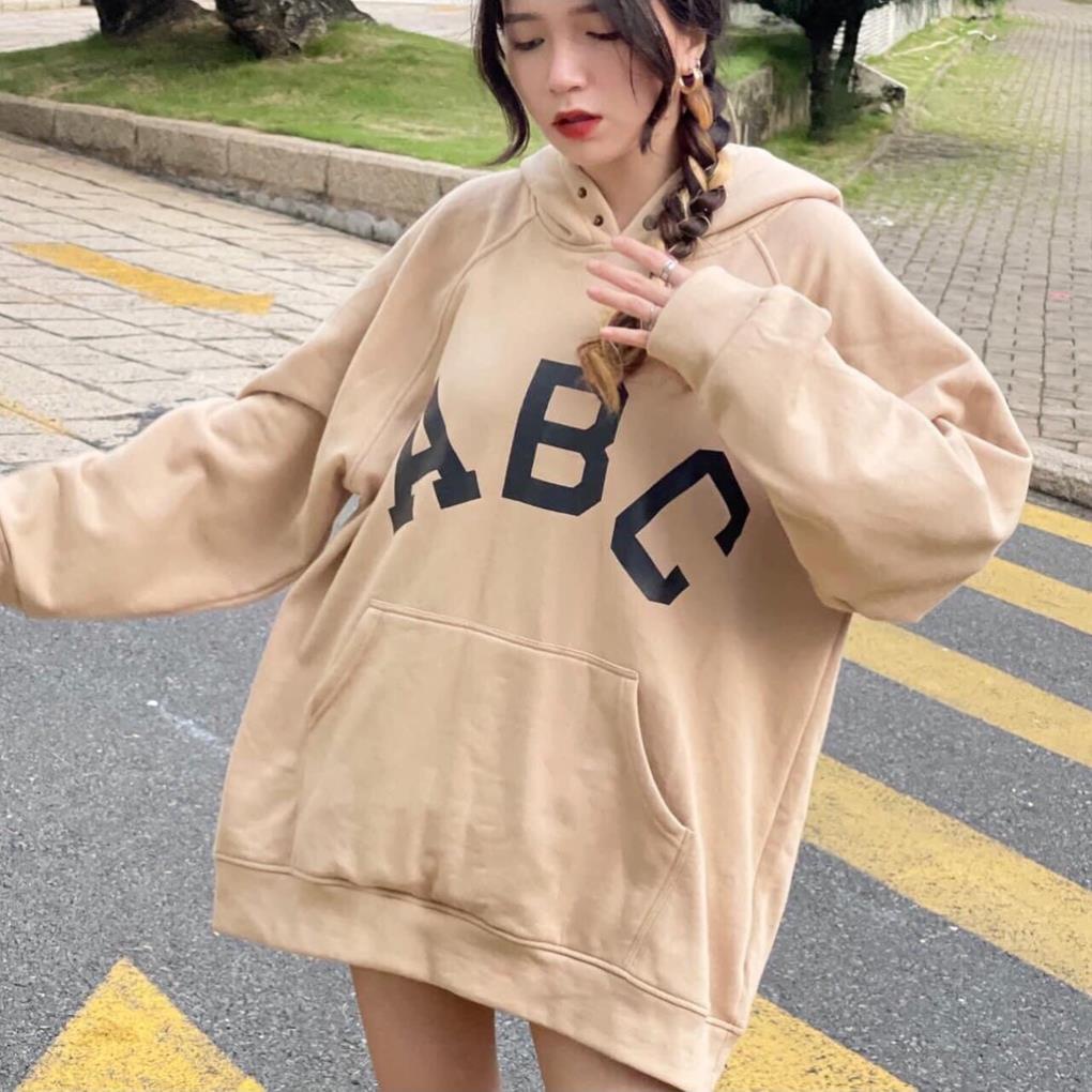 Áo Nỉ Nữ, Áo Hoodie Nữ Chữ Abc Chất Nỉ Cotton Dày Dặn 4 Màu HOT HIT/Ulzzang