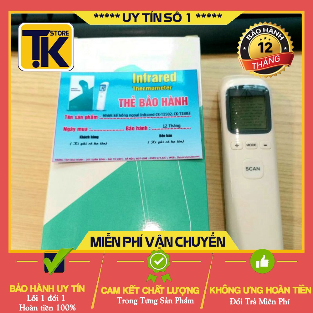 Nhiệt kế điện tử hồng ngoại cảm ứng đo trán đa năng CKT-1502, CK-T1803