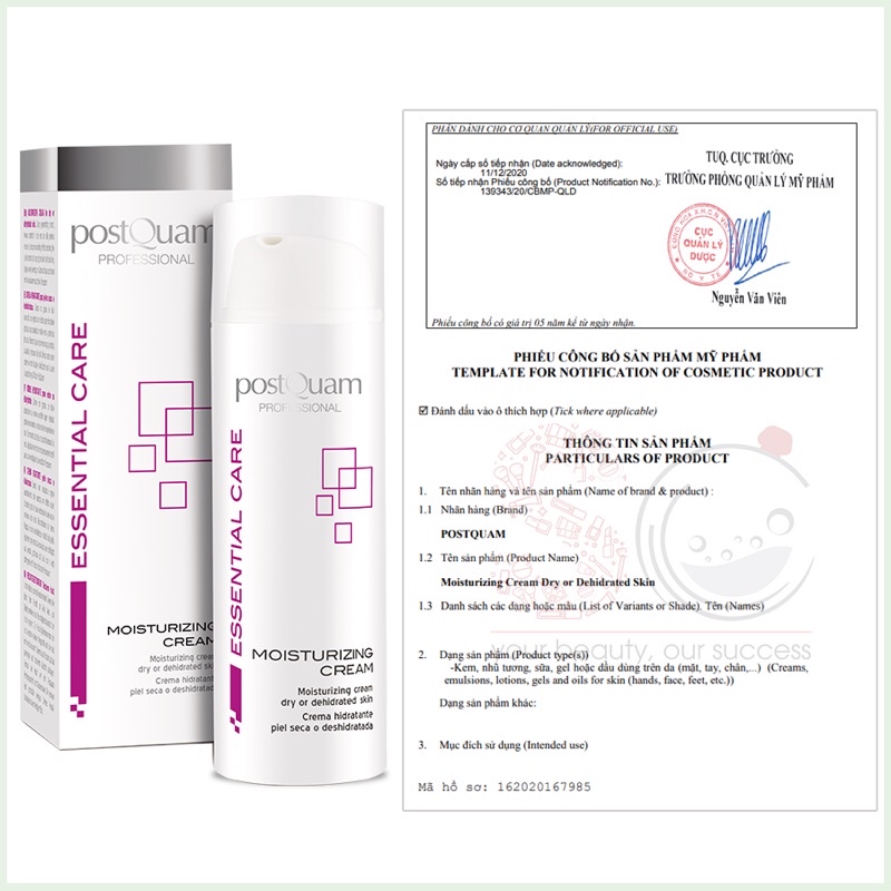 Kem Dưỡng Ẩm POSTQUAM MOISTURIZING CREAM Dành Cho Da Khô, Mất Nước 50ml