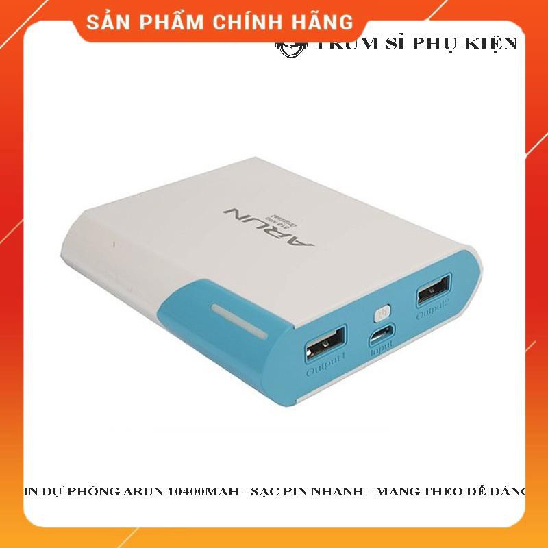 PIN DỰ PHÒNG ARUN 10400MAH SẠC PIN CỰC NHANH MANG THEO DỂ DÀNG