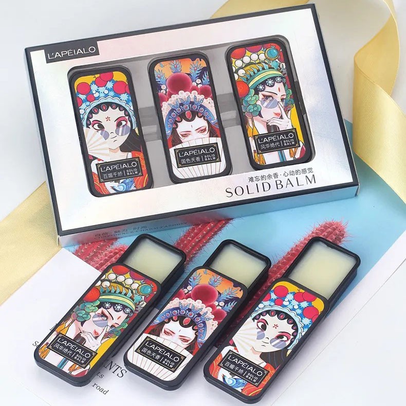 Nước Hoa Khô Nữ Dạng Sáp, Sáp Thơm Khô hiệu LAPÉIALO Thơm Mát Ngọt Dịu Nữ Tính, 1 SET 3 Mùi Hương Khác Nhau 1SET3Hộp