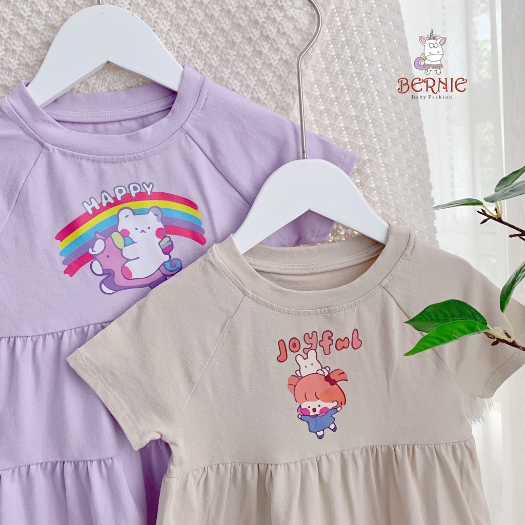 Váy cotton babydoll bé gái, đầm bé gái cotton mềm mát bernie