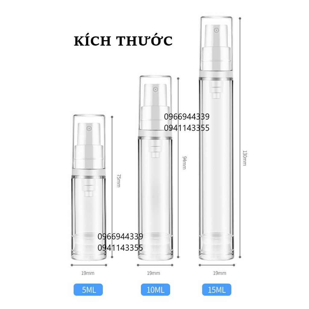 Chai chân không 5ml 10ml 15ml XỊT GIỌT/PHUN SƯƠNG du lịch chiết nước hoa, toner tinh dầu