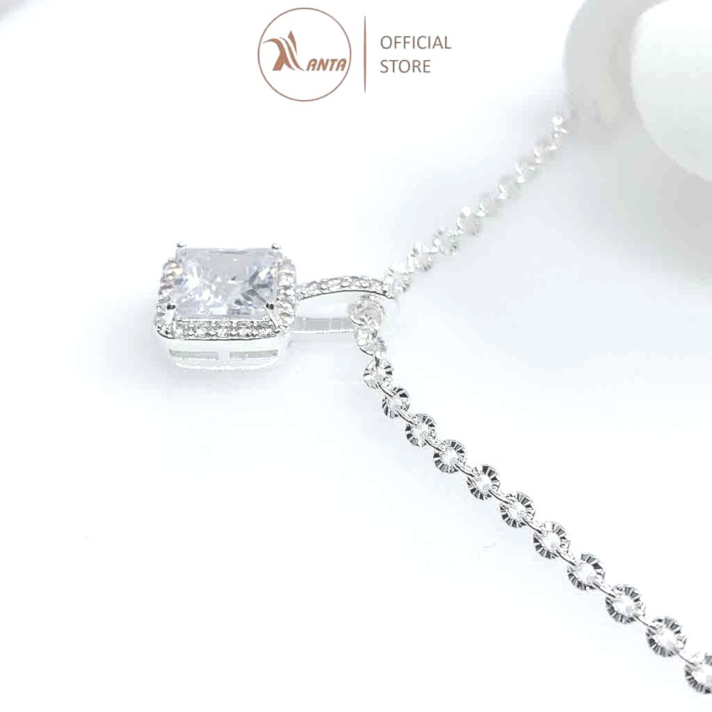 Dây chuyền nữ mặt Thiên kim mặt vuông P3 cao cấp đính đá pha lê sang trọng, vòng cổ bạc 925  ANTA Jewlery - ATJ7054