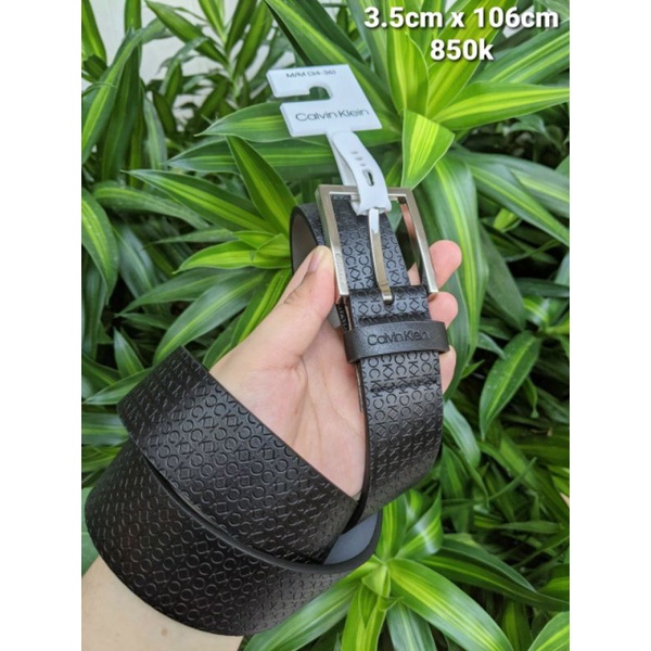 Thắt lưng Nam Calvin Klein Men's Signature Embossed Logo Leather Belt