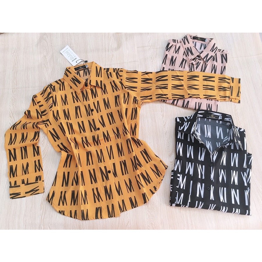 [Ảnh thật] 40-75KG ÁO SƠ MI NỮ HỌA TIẾT SANG CHẢNH KP FASHION