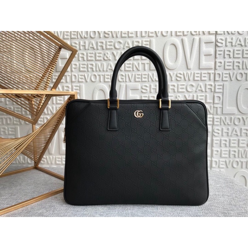 Cặp xách công sở nam họa tiết logo thương hiệu thời trang Gucci GG/GC cao cấp hàng vip 1-1