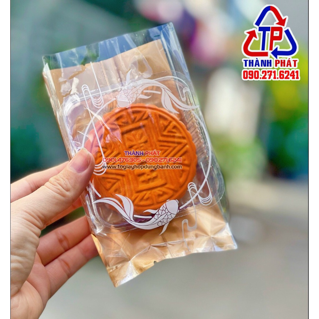 100 Khay kèm túi ép miệng đựng bánh trung thu 100g - 150g  - nhiều mẫu túi ép miệng đẹp 2023