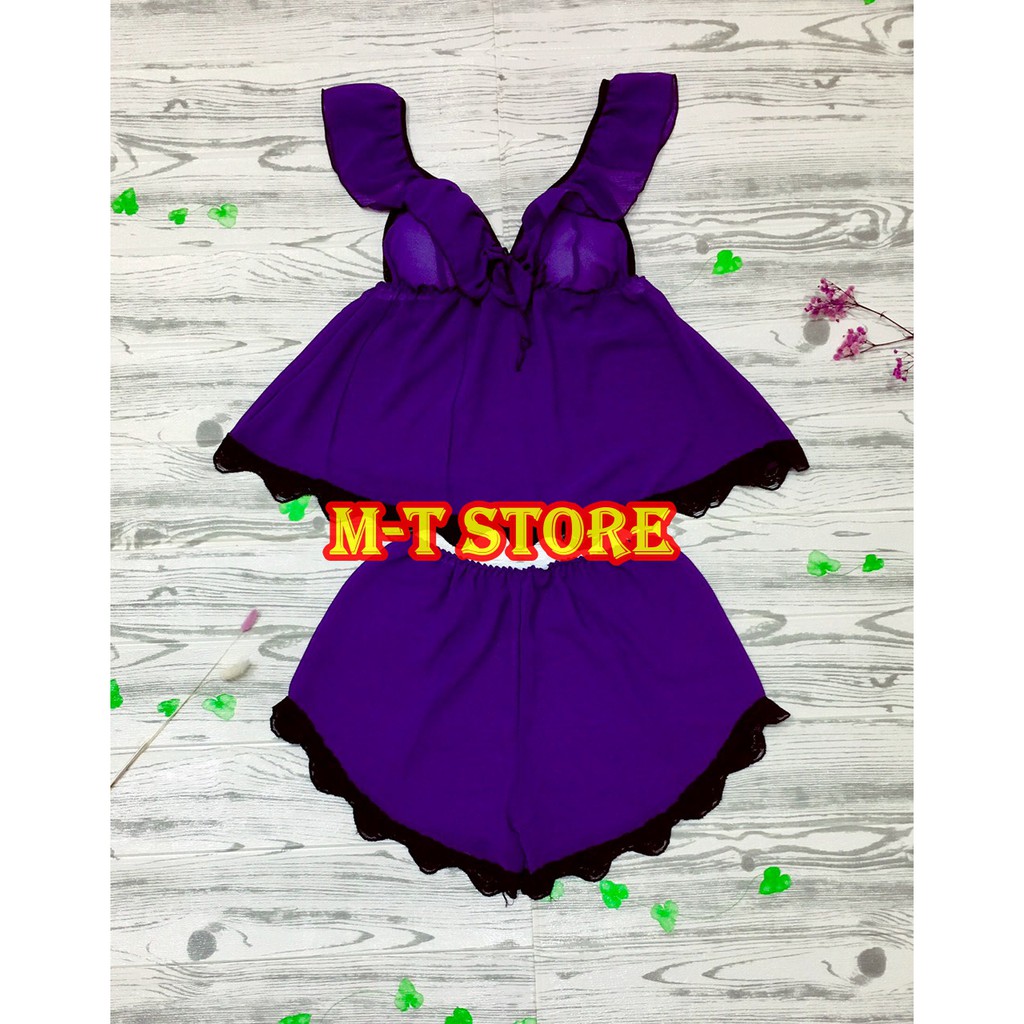 Đồ ngủ voan sexy phối ren cực gợi cảm free size 40-60 ký, vải mỏng mát kiểu dáng sexy quyến rũ có mút ngực siêu sang | BigBuy360 - bigbuy360.vn