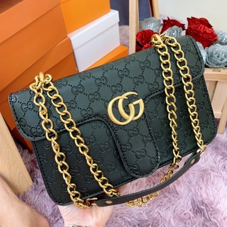 Túi đeo chéo nữ gc dập vân chìm quai xích siêu đẹp có video ảnh thật