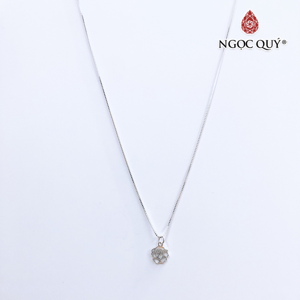 Dây chuyền bạc mặt hoa hồng - Ngọc Quý