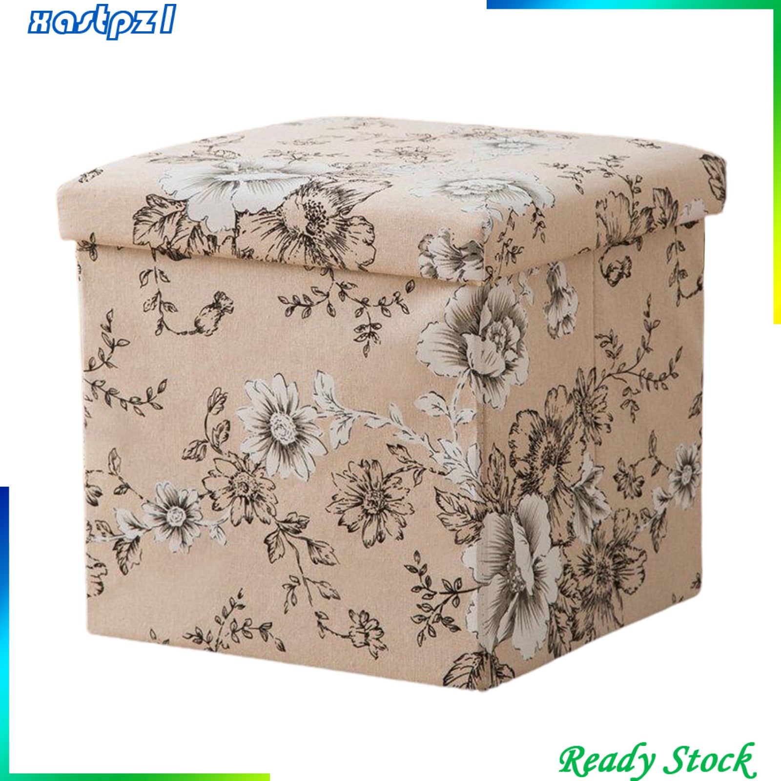 Ghế dạng khối lập phương kiêm thùng lưu trữ có thể thu gọn dùng làm ghế gác chân cho bàn cà phê