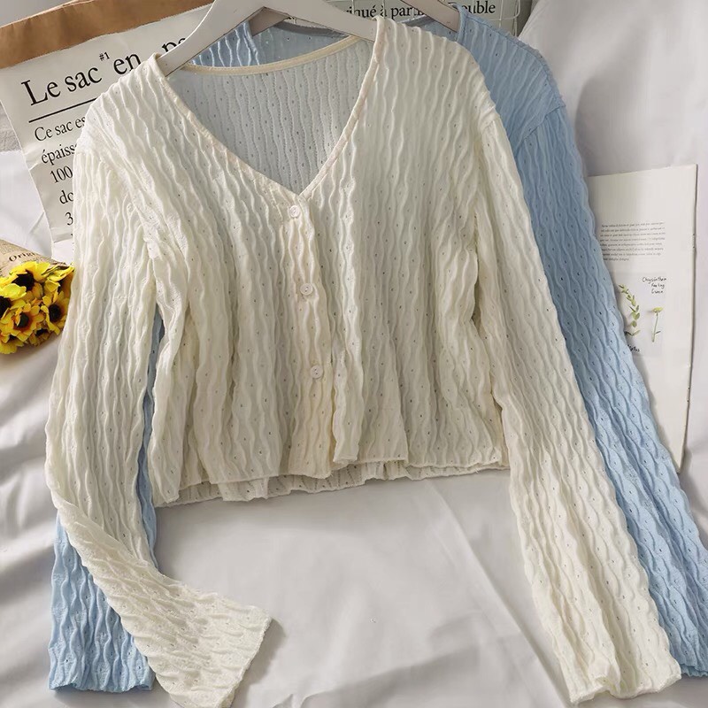 Áo Cardigan Len Dệt Kim Mỏng Ht01 Thích Hợp Cho Nữ