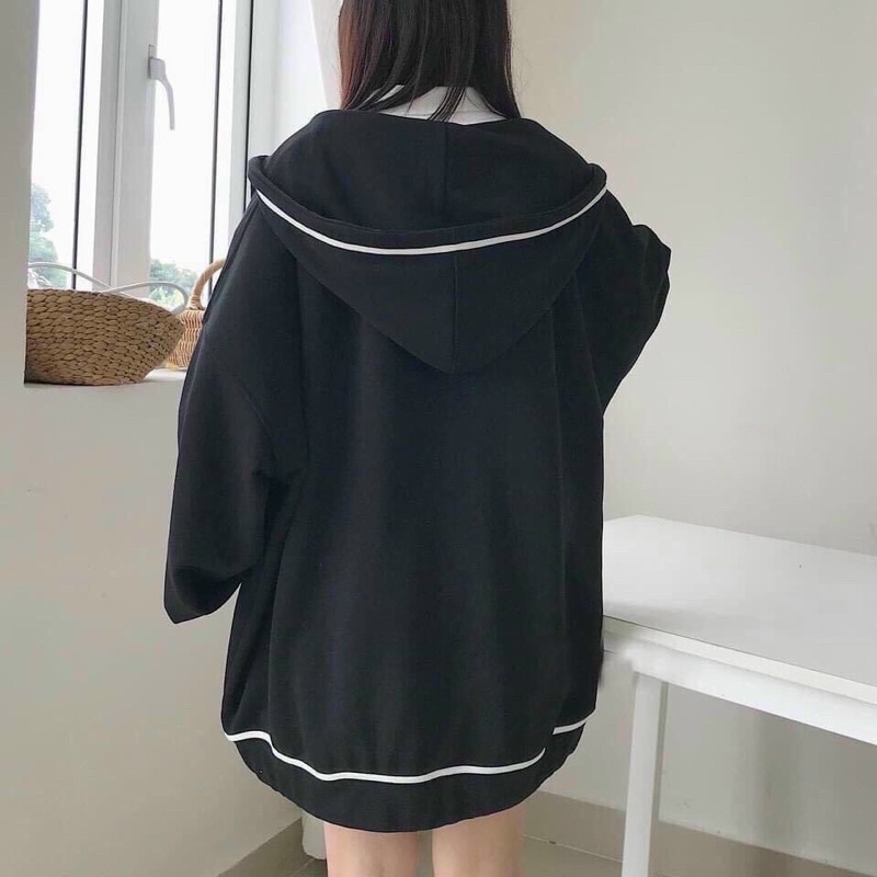 Áo Khoác Nỉ Trơn Viền Trắng Nổi Bật KSS320  FREESHIP ĐƠN TỪ 99K