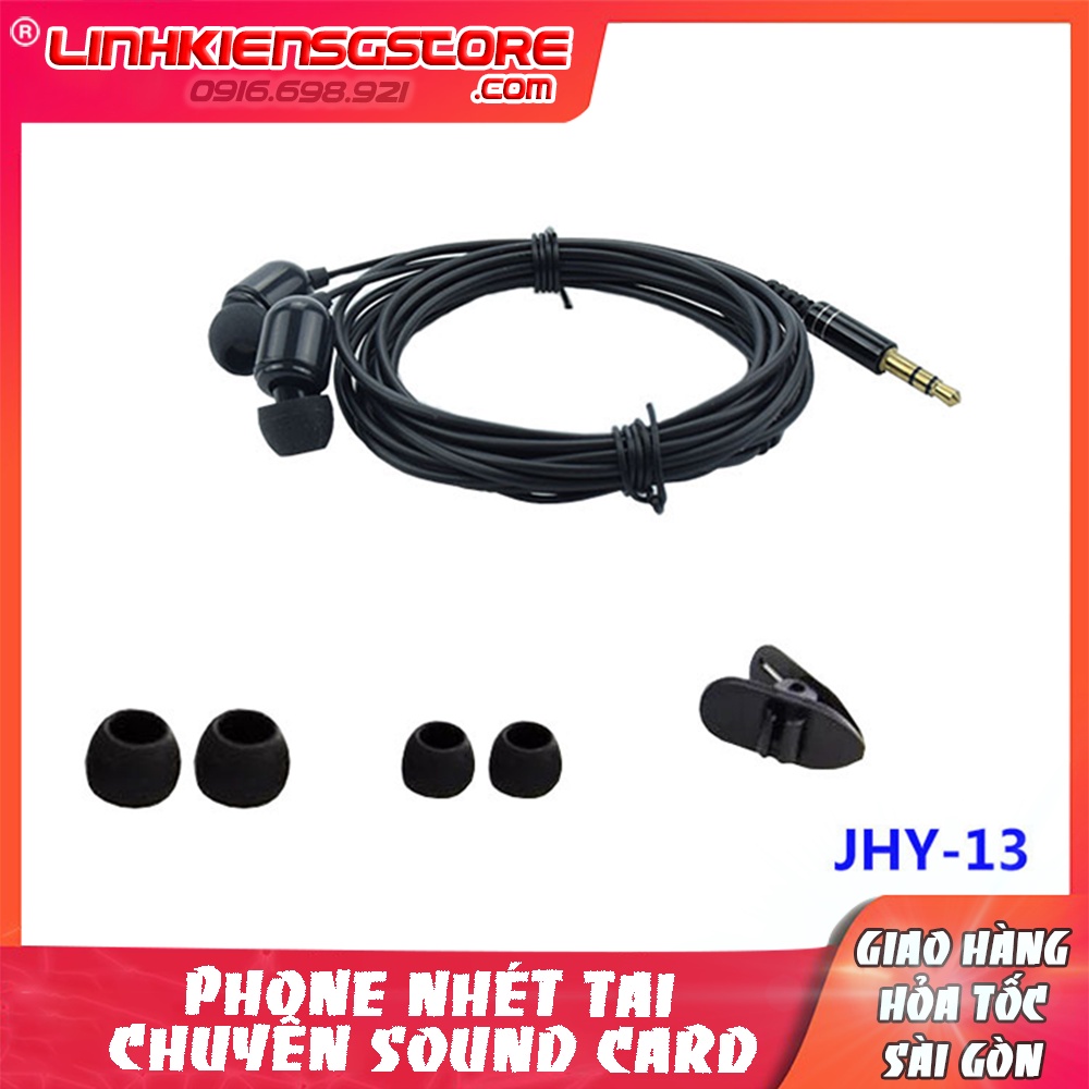TAI NGHE có dây JHY-13 chuyên dụng cho sound card dây dài 3m nút tai nhỏ gọn tiện lợi