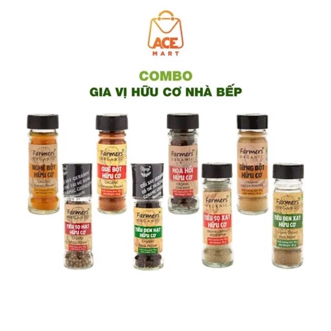 Bột gia vị hữu cơ Vinasamex / Framer/ Jackies/ LumLum - Bột hành Bột tỏi- ớt không cay hữu cơ- cà ri  nghệ quế hữu cơ