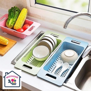 Rổ gác bồn rửa chén co giãn rổ gác bồn rửa bát nhựa thu gọn gấp gọn điều chỉnh kích thước Việt Nhật Misyhome