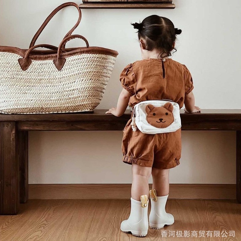 Túi đeo chéo mini thêu gấu cho bé trai bé gái, đựng đồ đi du lịch đi chơi, phong cách hàn quốc đáng yêu - SP144