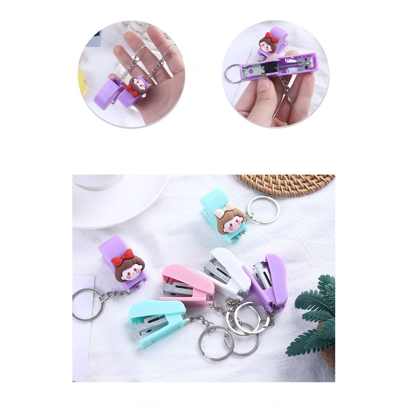 Móc Khóa Bấm Ghim Mini Bằng Nhựa Resin Họa Tiết Hoạt Hình Dễ Thương Tiện Dụng Cho Học Sinh