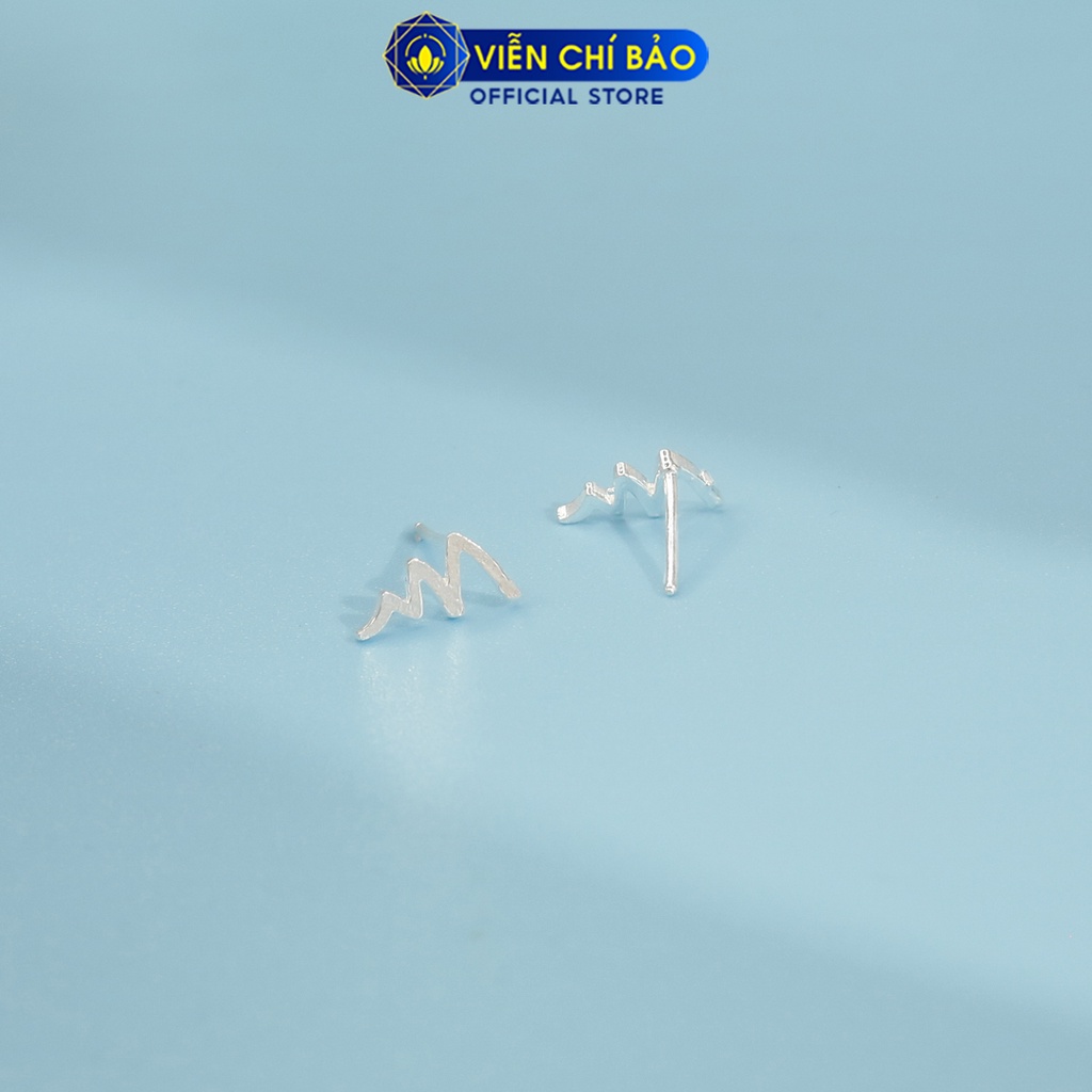 Bông tai sóng chất liệu bạc 925 thời trang phụ kiện trang sức nữ thương hiệu Viễn Chí Bảo E058