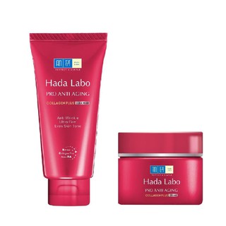 Set dưỡng chuyên biệt chống lão hóa da Hada Labo Pro Anti Aging (kem rửa mặt và kem dưỡng)
