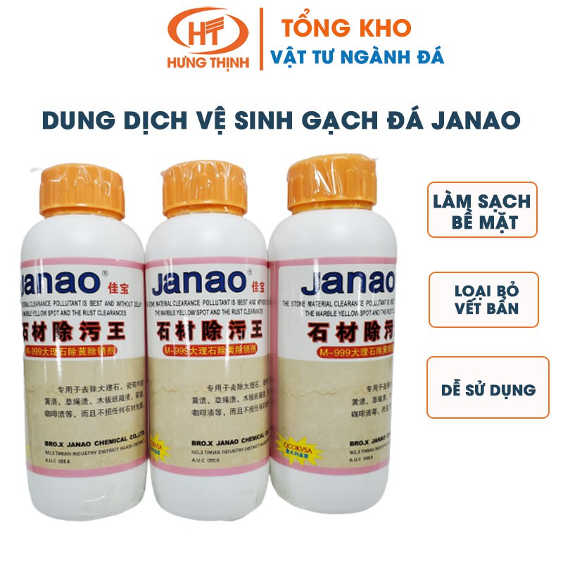 Dung dịch tẩy bẩn, vệ sinh gạch đá granite, ma ble Janao- Hoá chất làm sạch đá tự nhiên- Loại bỏ mọi vết bẩn cứng đầu