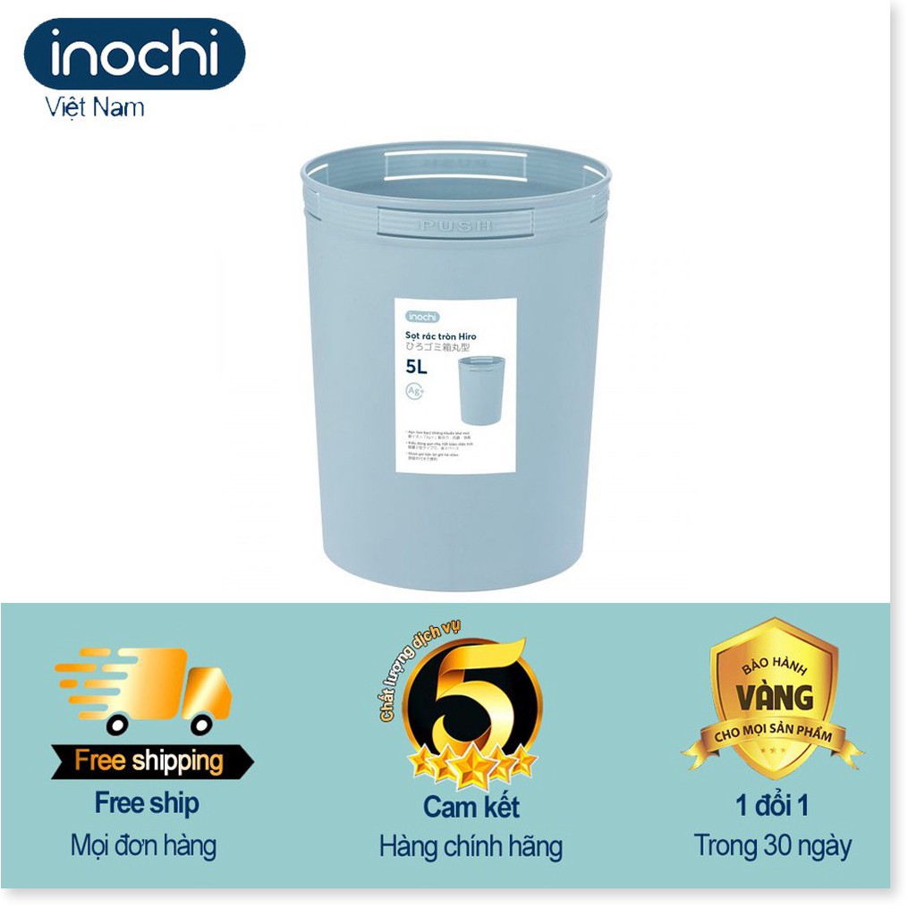 Sọt rác mini - thông minh nhựa tròn 5 10 15L inochi chính hãng làm sọt rác văn phòng ,khách sạn ,gia đình SR5-10-15