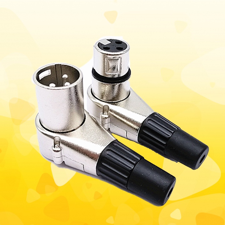 Giắc Canon XLR vuông góc 90 độ thân nhôm đúc, Jack xoay 360 độ (Giá 1 chiếc)