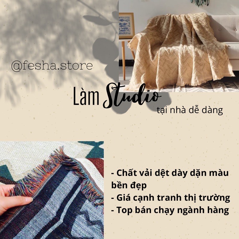 Thảm thổ cẩm decor vintage_hàng nhập cao cấp