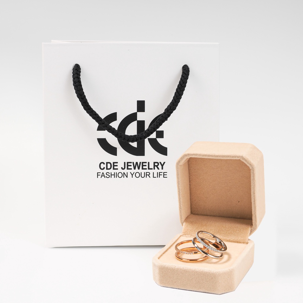 Nhẫn CDE Elsa Crystal Dual Rose Gold Ring CDE8027