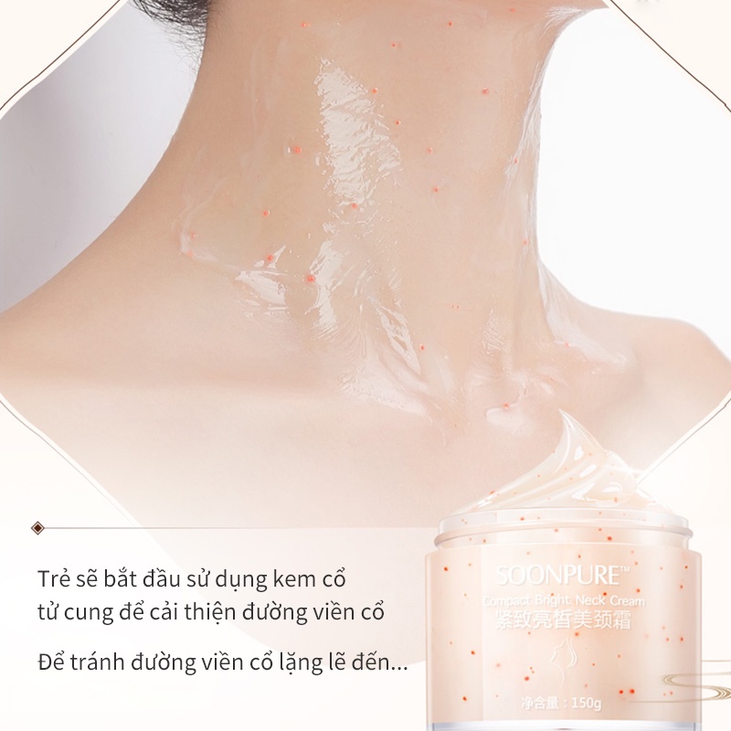 Kem dưỡng da vùng cổ SOON PURE Chống lão hóa Nâng cơ Làm săn chắc Da vùng cổ 150g