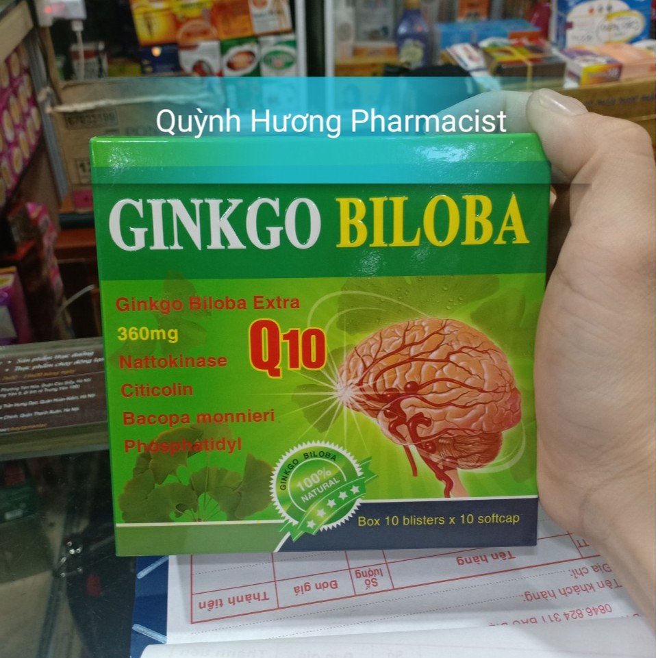 Viên uống GINKGO BILOBA 360mg Q10 giúp cải thiện trí nhớ,tăng tuần hoàn não