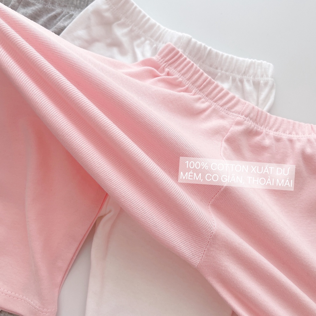 Combo 4 quần legging trơn màu cho bé gái, set 4 quần legging 4 màu bé gái xinh xắn