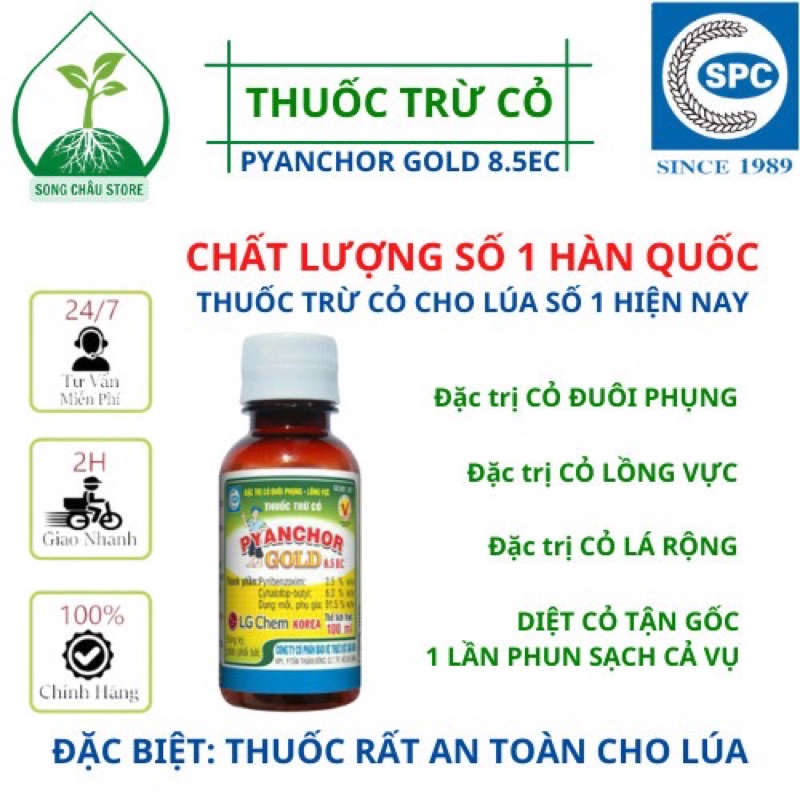 Thuốc cỏ lúa PYANCHOR GOLD 8.5EC Chai 50ml: Đặc trị Cỏ Lồng Vực, Cỏ Đuôi Phụng
