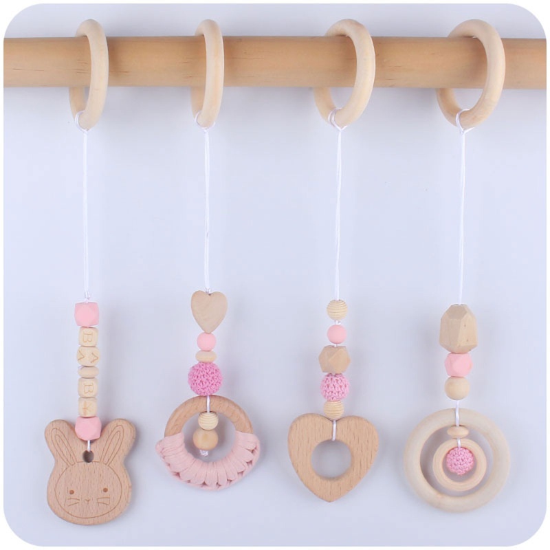 Set 4 Chuông Lục Lạc Di Động Treo Nôi Em Bé Sơ Sinh